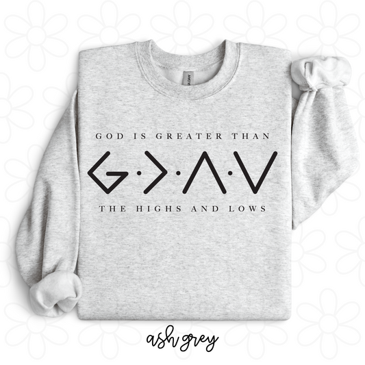 God Is Greater Than The Highs And Lows DTF Transfer