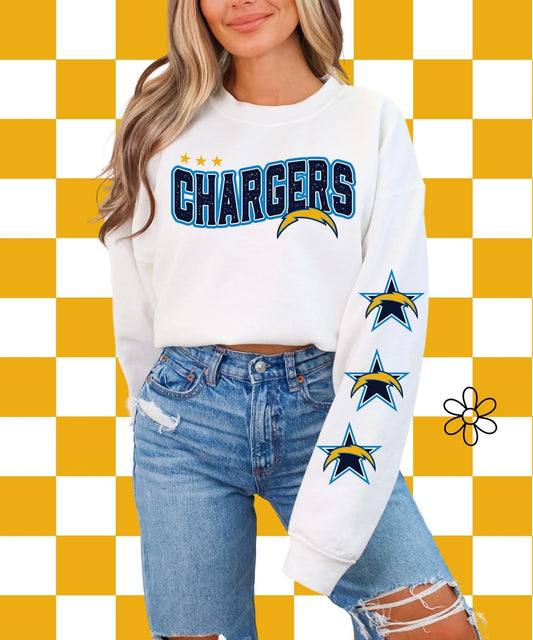 ‘Chargers’ Star Sleeves ⭐️ Completed Tee