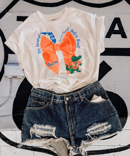 ‘Florida’ Orange Bow Completed Tee