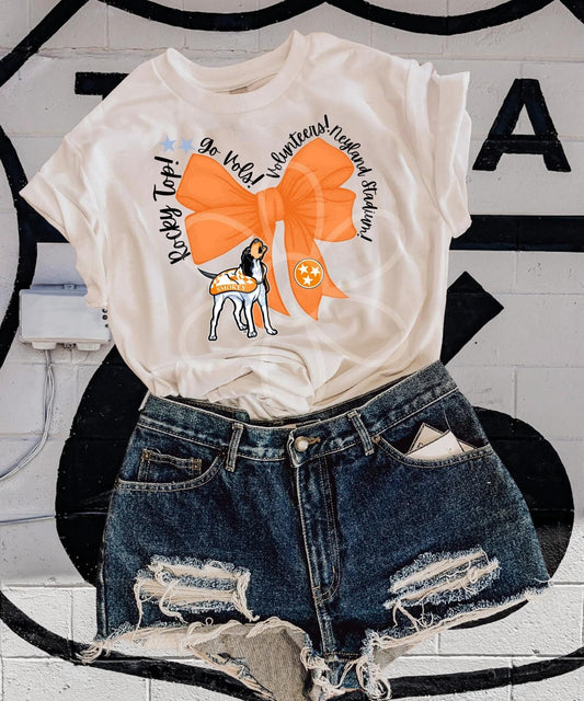 ‘Tennessee’ Orange Bow Completed Tee