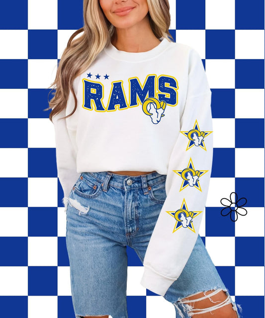 ‘Rams’ Star Sleeves ⭐️ Completed Tee