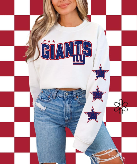 ‘NY Giants’ Star Sleeves ⭐️ Completed Tee