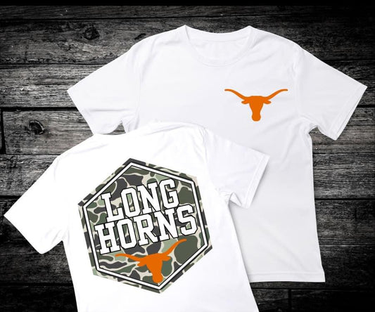 Front & Back Camo ‘Longhorns’ 🏈 Completed Tee