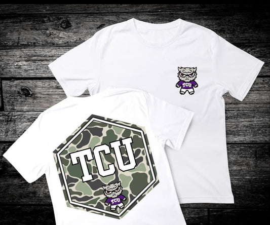 Front & Back Camo ‘TCU’ 🏈 Completed Tee