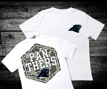 Front & Back Camo ‘Panthers’ 🏈 Completed Tee