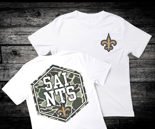 Front & Back Camo ‘Saints’ 🏈 DTF Transfer Only