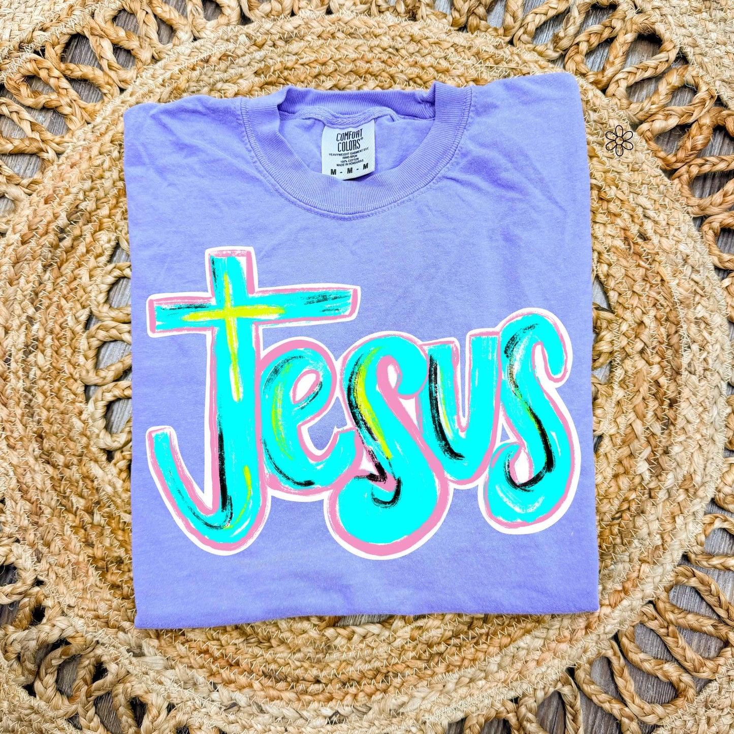 JESUS Violet +Teal Completed Tee