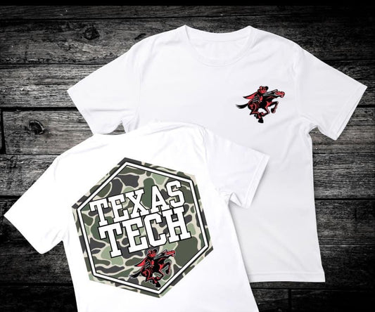 Front & Back Camo ‘Texas Tech’ 🏈 Completed Tee