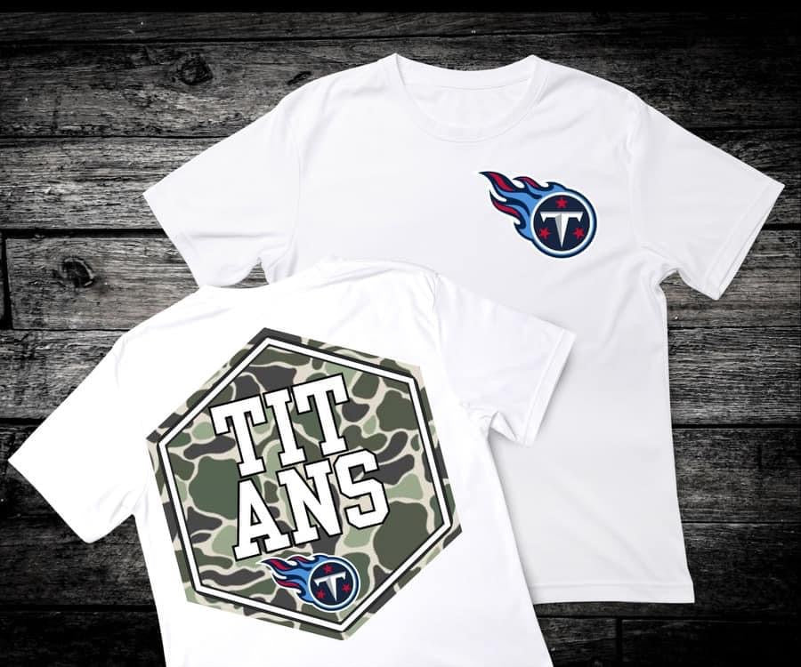 Front & Back Camo ‘Titans’ 🏈 DTF Transfer Only