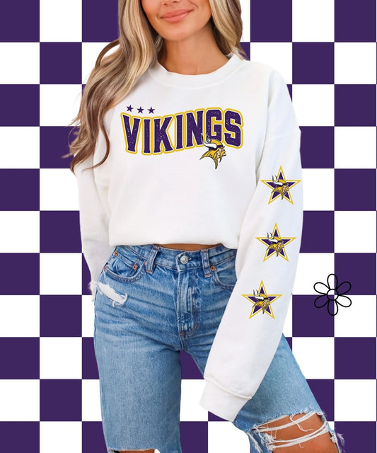 ‘Vikings’ Star Sleeves ⭐️ Completed Tee