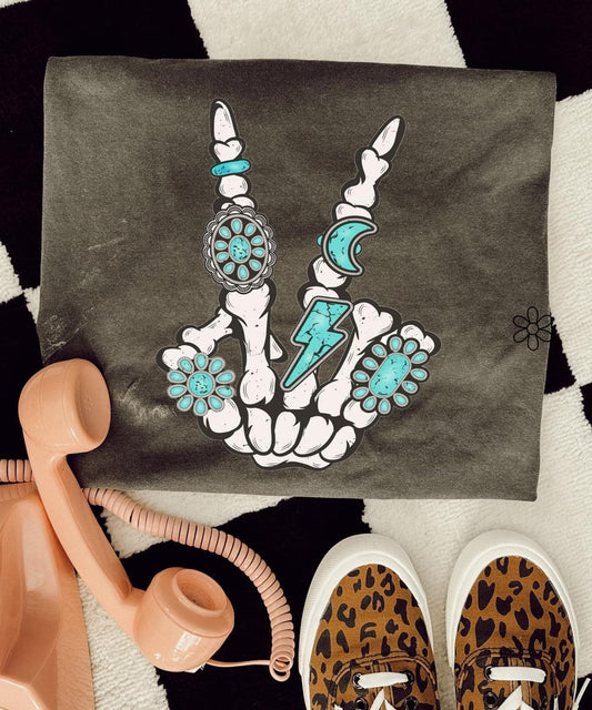 Turquoise Skeleton ✌️ Completed Tee