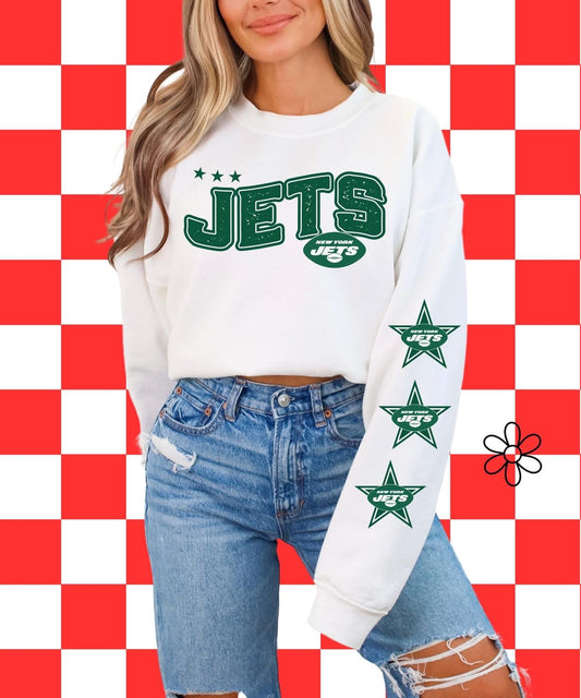 ‘Jets’ Star Sleeves ⭐️ Completed Tee