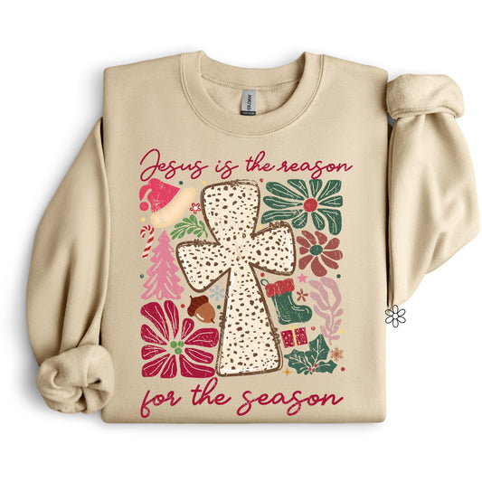 Jesus Is The Reason Boho Cross Completed Tee