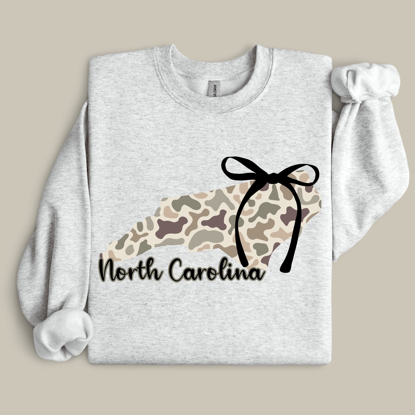 Camo North Carolina with Bow DTF Transfer Only