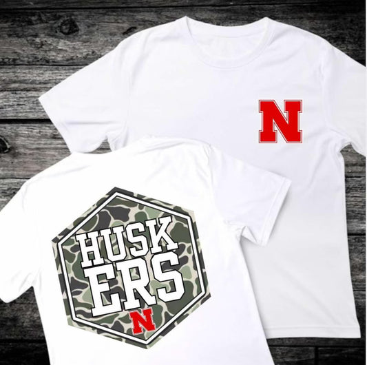 Camo Huskers Front and Back Transfer only