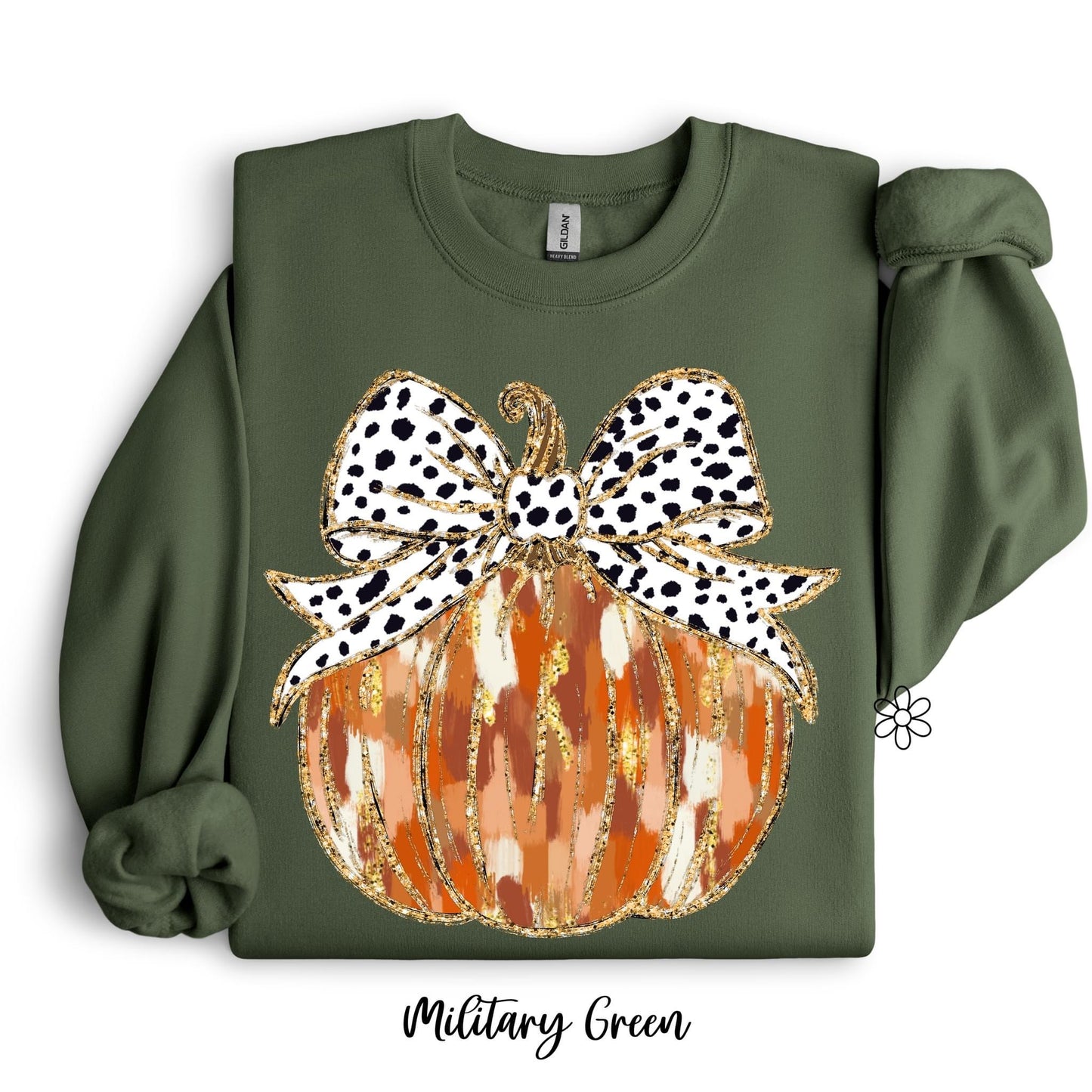 Fall Watercolor Coquette Pumpkin Completed Tee