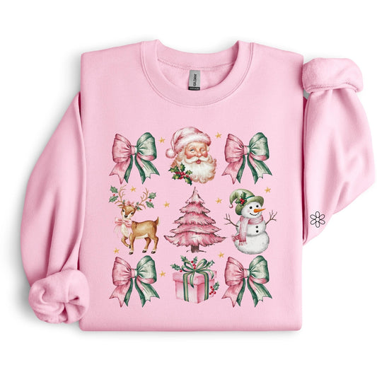 Pink & Green Christmas Coquette  DTF Transfer Only