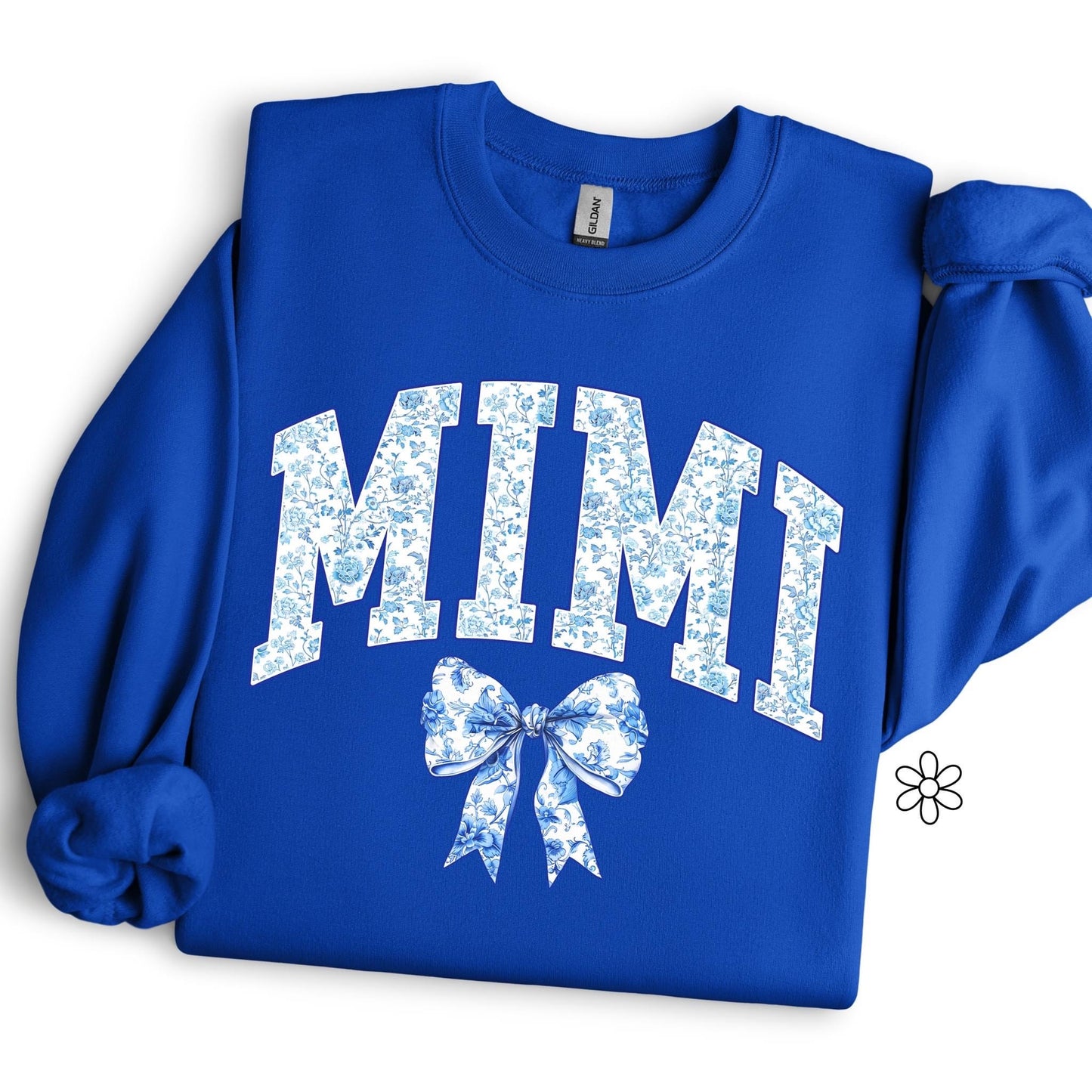 Blue Floral Mimi DTF Transfer Only