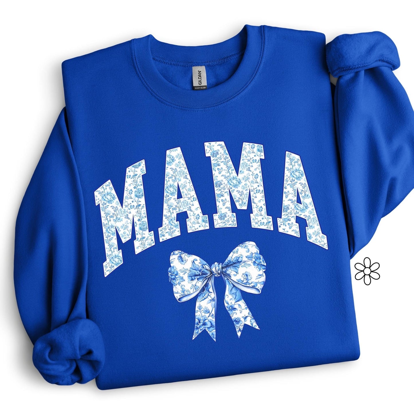 Blue Floral Mama  DTF Transfer Only