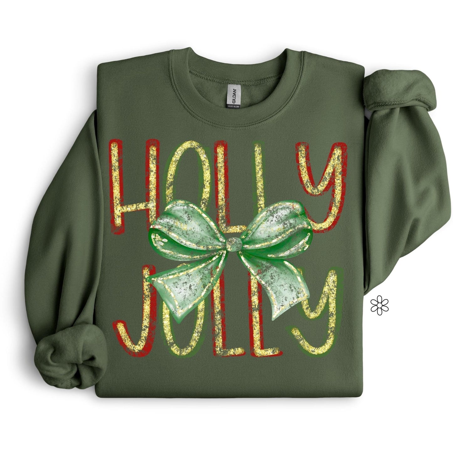 Green & Red Holly Jolly 🎀 DTF Transfer Only