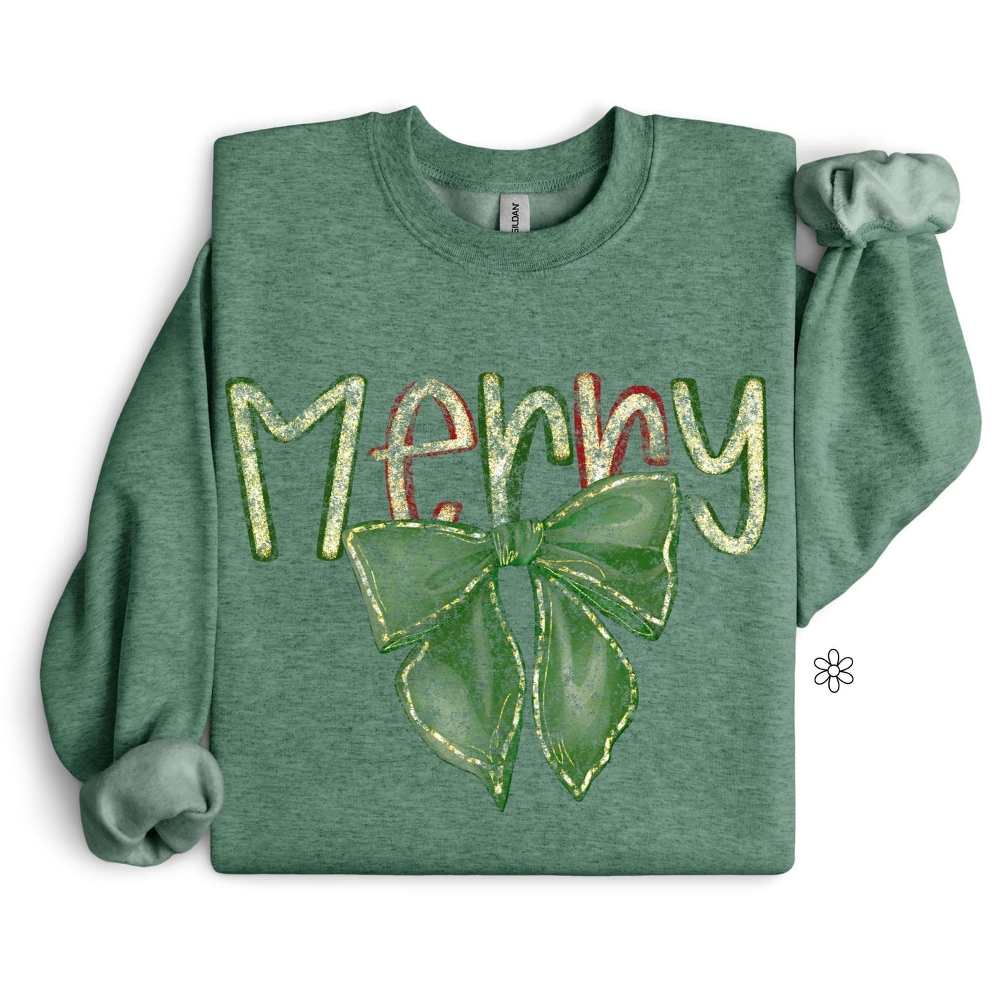 Green & Red Merry 🎀 Completed Tee