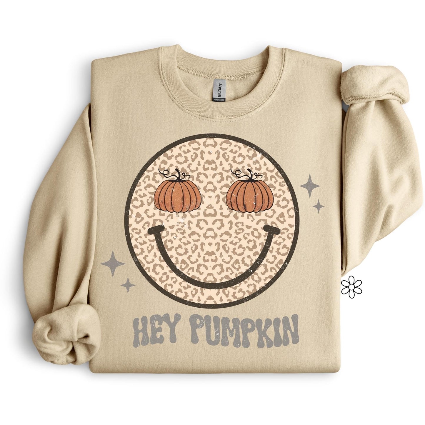 Hey Pumpkin Leopard Smiley Completed Tee