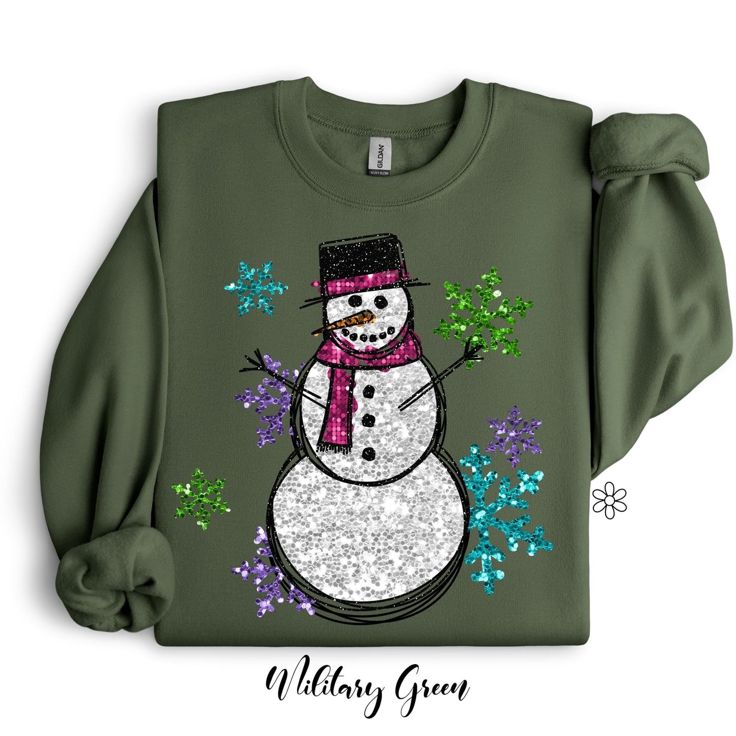 Glitter Snowman Transfer Only