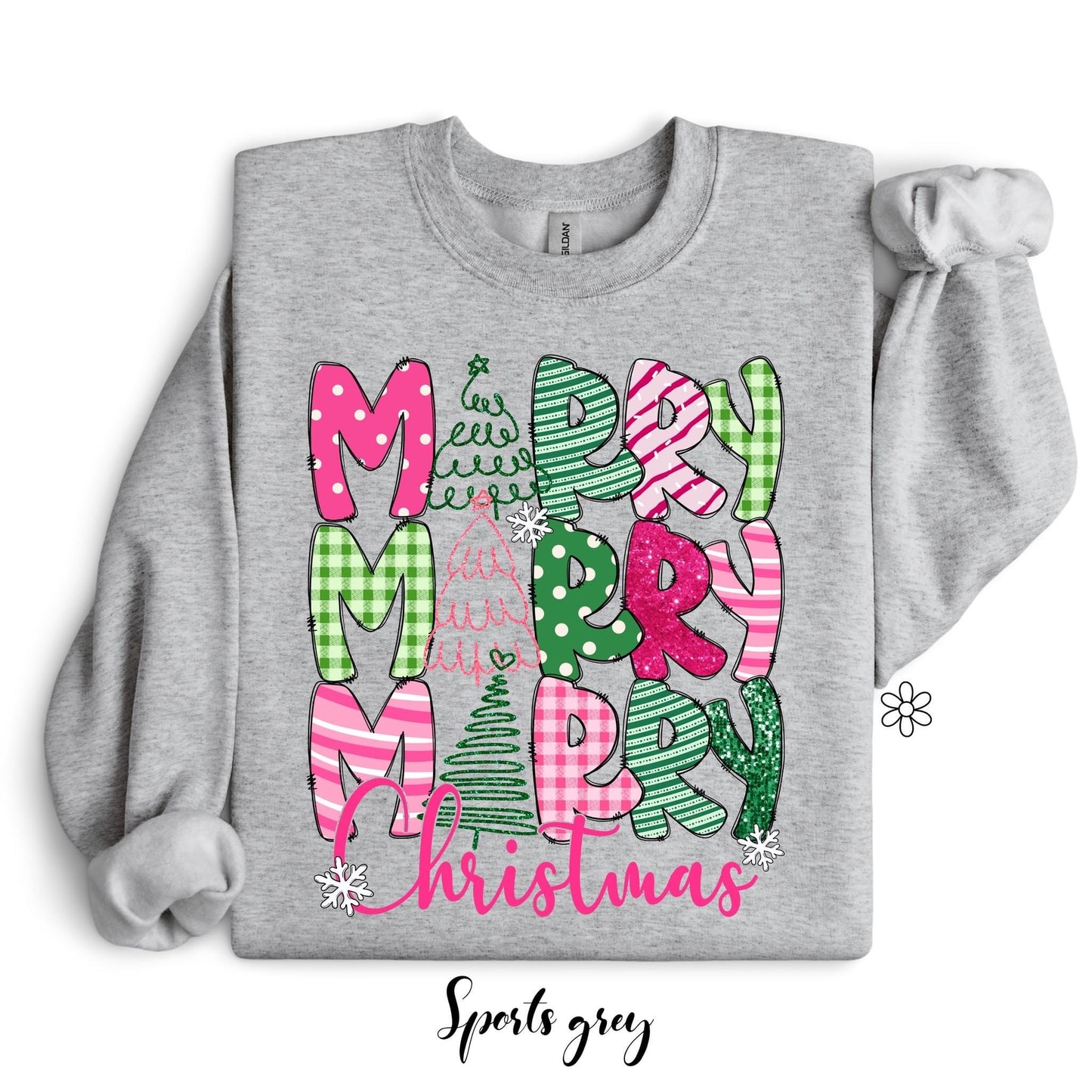 Pink Merry Merry Merry Christmas Completed Tee