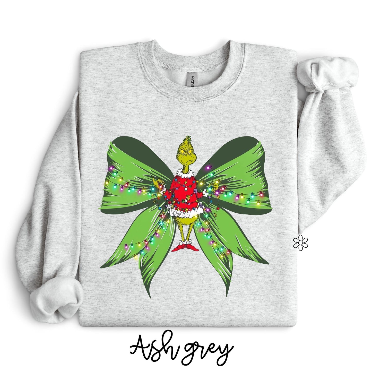 Grinch Coquette Bow Kids Completed Tee