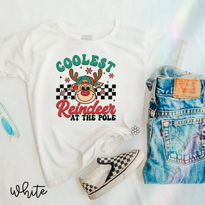 Boy Coolest Reindeer At The Pole Kids Completed Tee