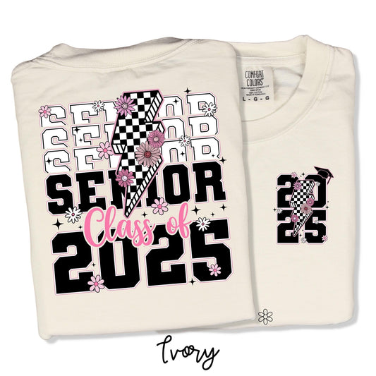 Pink Senior Class Of 2025 Front & Back DTF Transfer