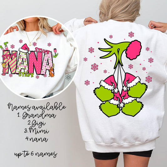 Grinch Custom Name Front & Back DTF Transfer