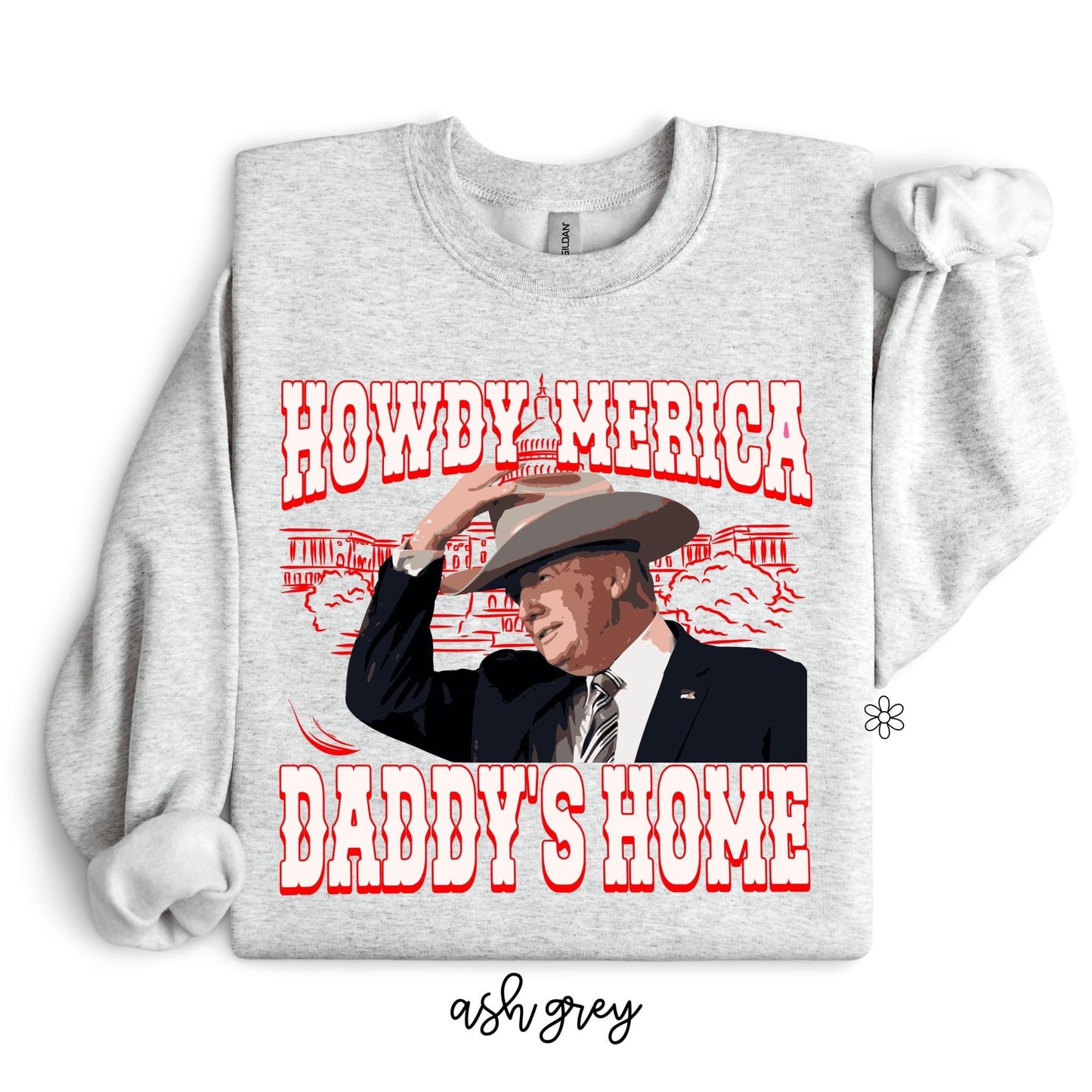 Trump Red Howdy Merica Completed Tee