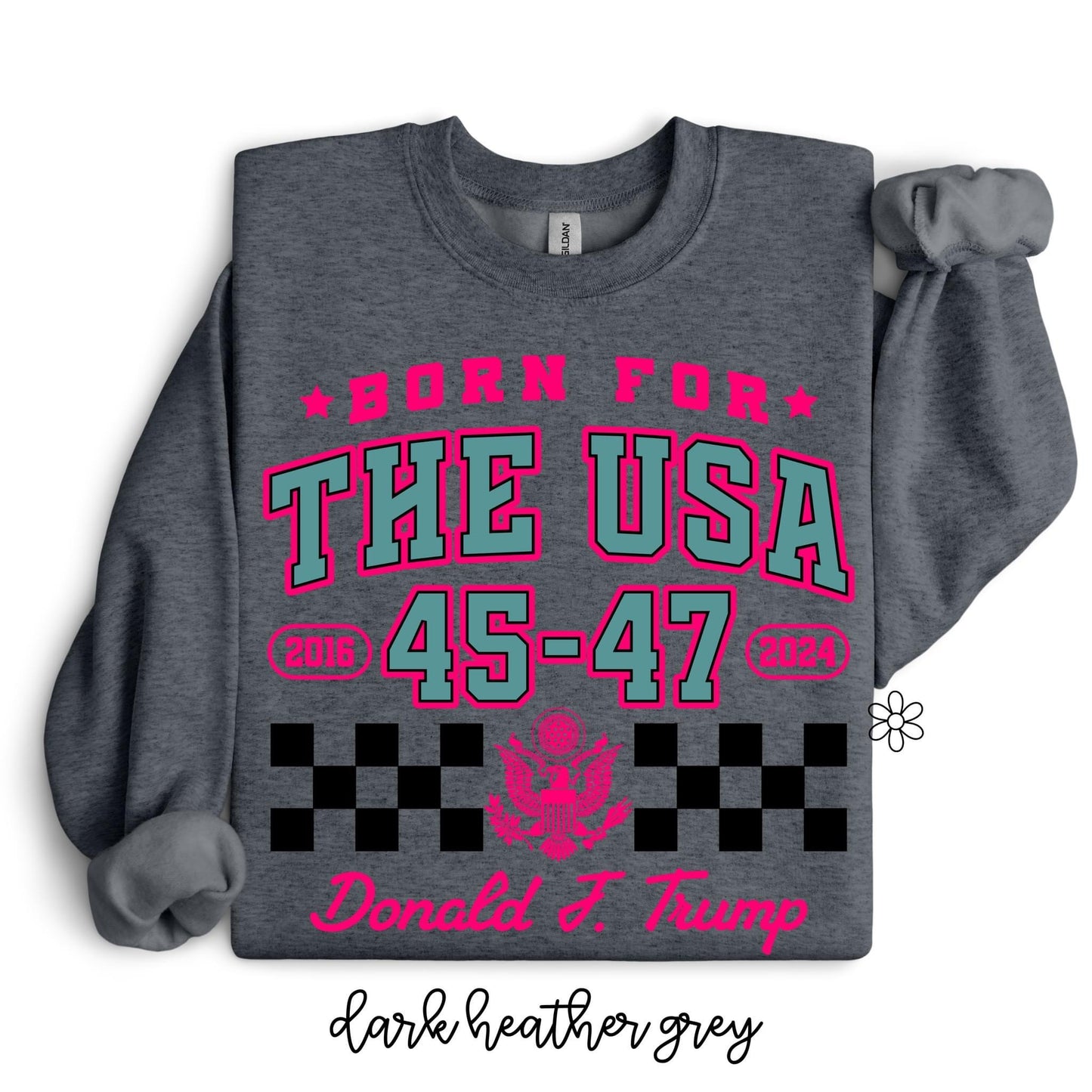 Pink Born For The USA Trump Kids Completed Tee