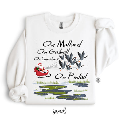 On Mallard Santa Duck Hunting Completed Tee