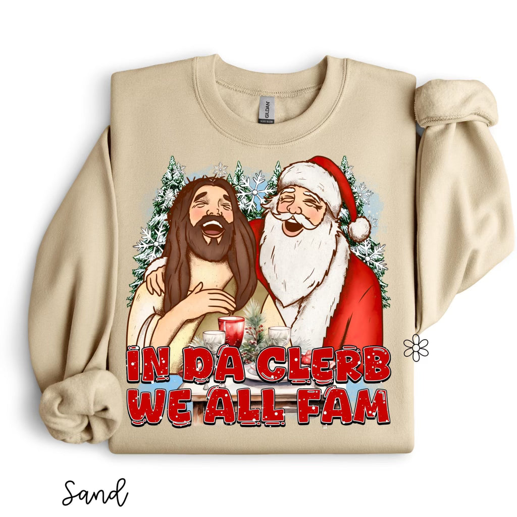 Jesus & Santa In Da Clerb We All Fam DTF Transfer