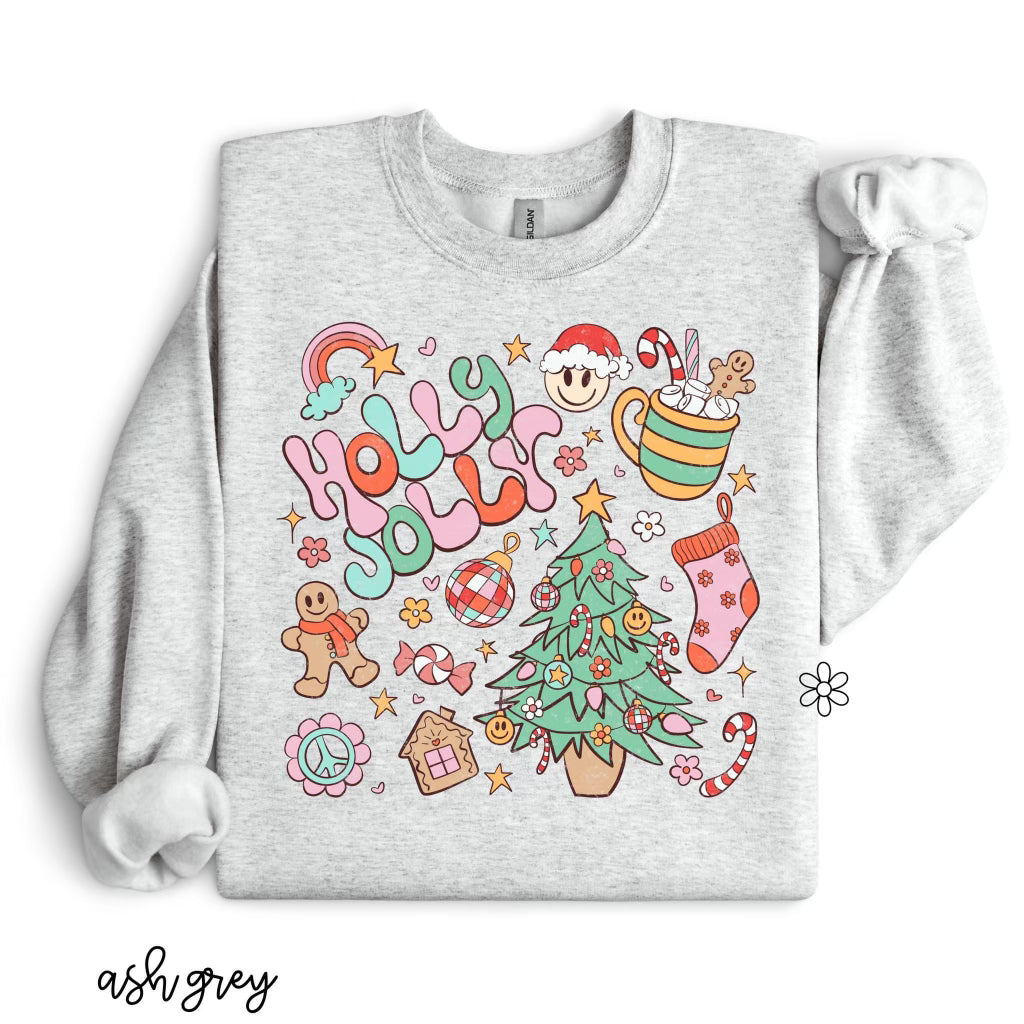 Retro Holly Jolly Kids Completed Tee