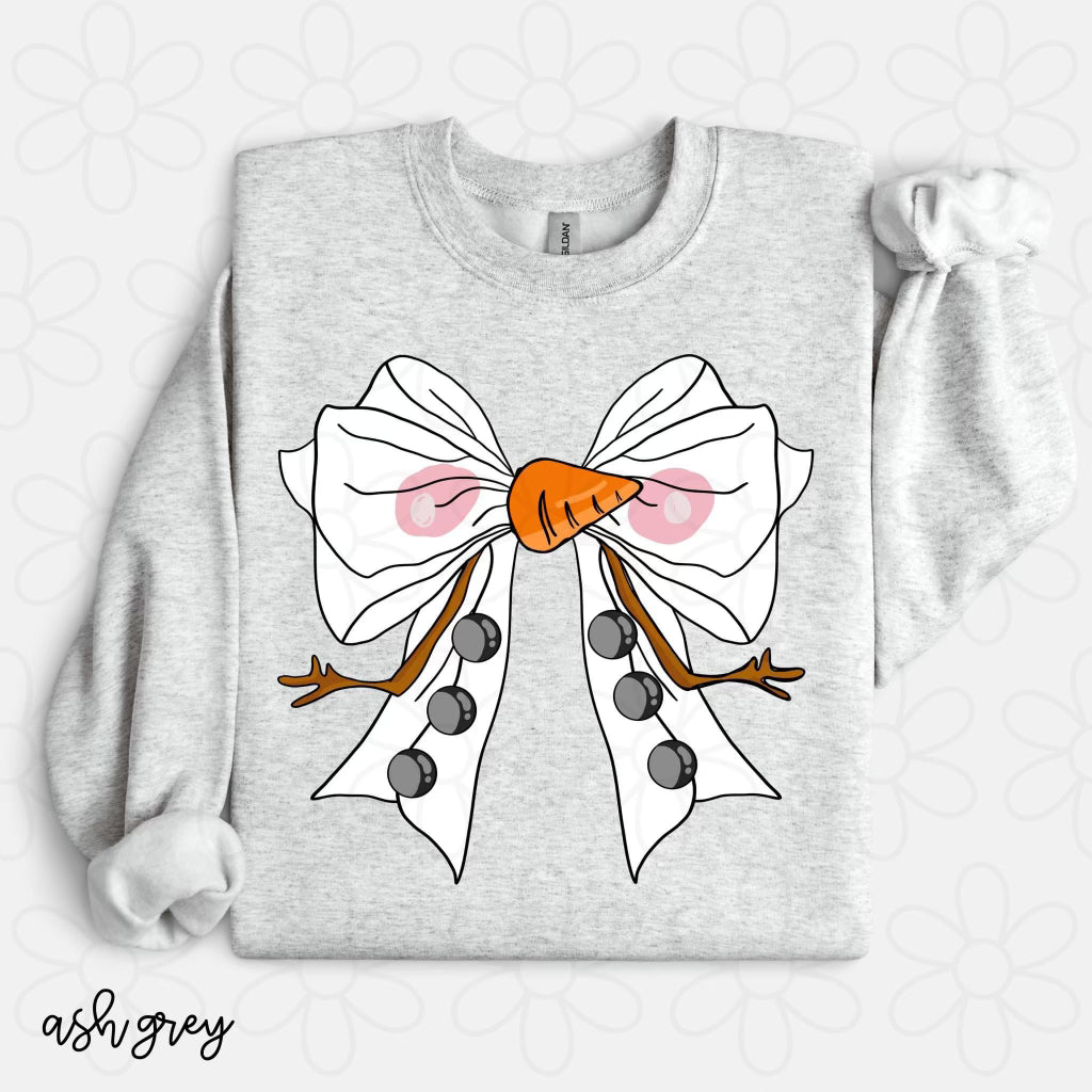 Snowman Coquette Bow Kids Completed Tee