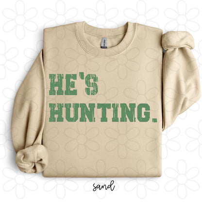 Green He's Hunting Completed Tee