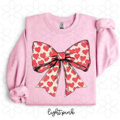 Red Heart Coquette Bow Completed Tee