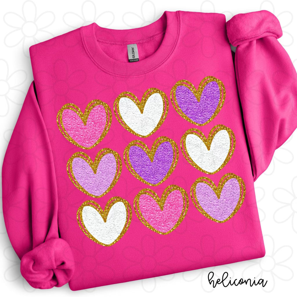 Chenille Hearts Kids Completed Tee