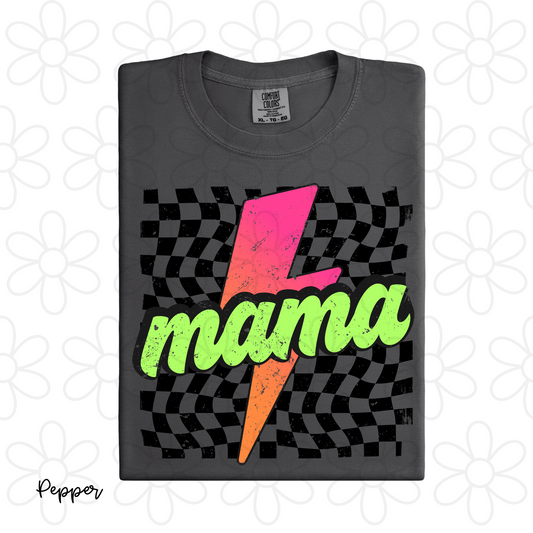 Neon Lightening Retro Mama DTF Transfer