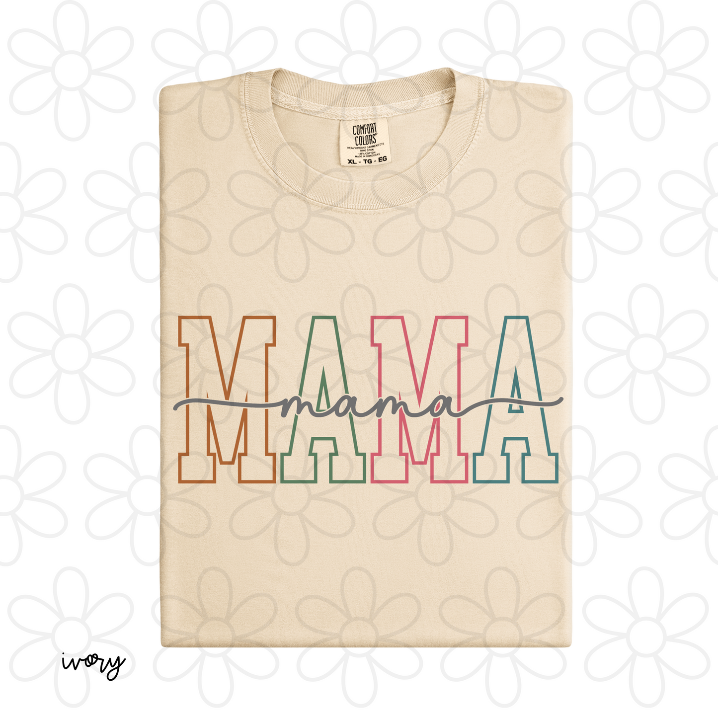 Varsity Script Mama Completed Tee