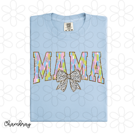 Brushstroke Gold Glitter Mama DTF Transfer