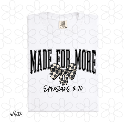 Made For More Check Bow Kids Completed Tee