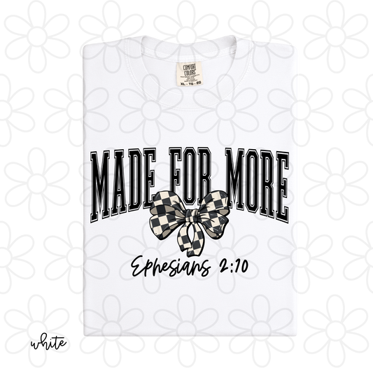 Made For More Check Bow Kids Completed Tee