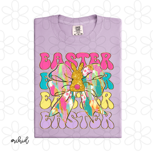 Easter Coquette Bunny Bow Kids Completed Tee