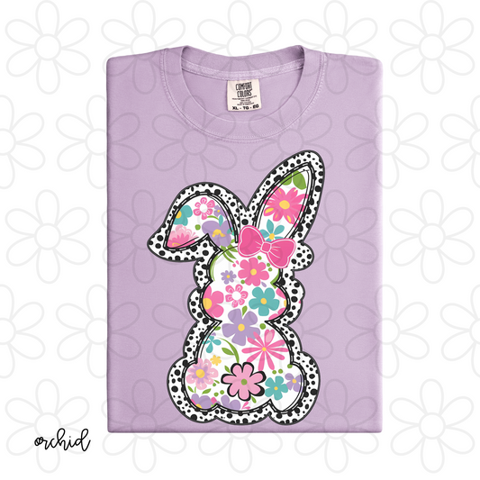 Polka Dot And Flower Bunny Completed Tee