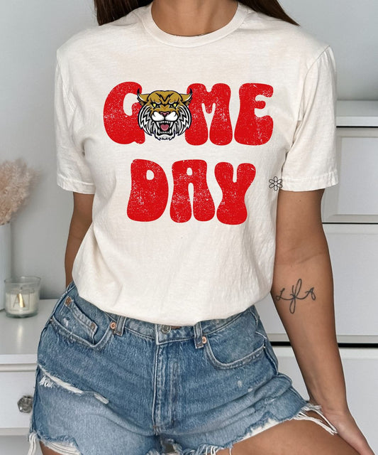 Red Bobcats 'Game Day' Completed Tee