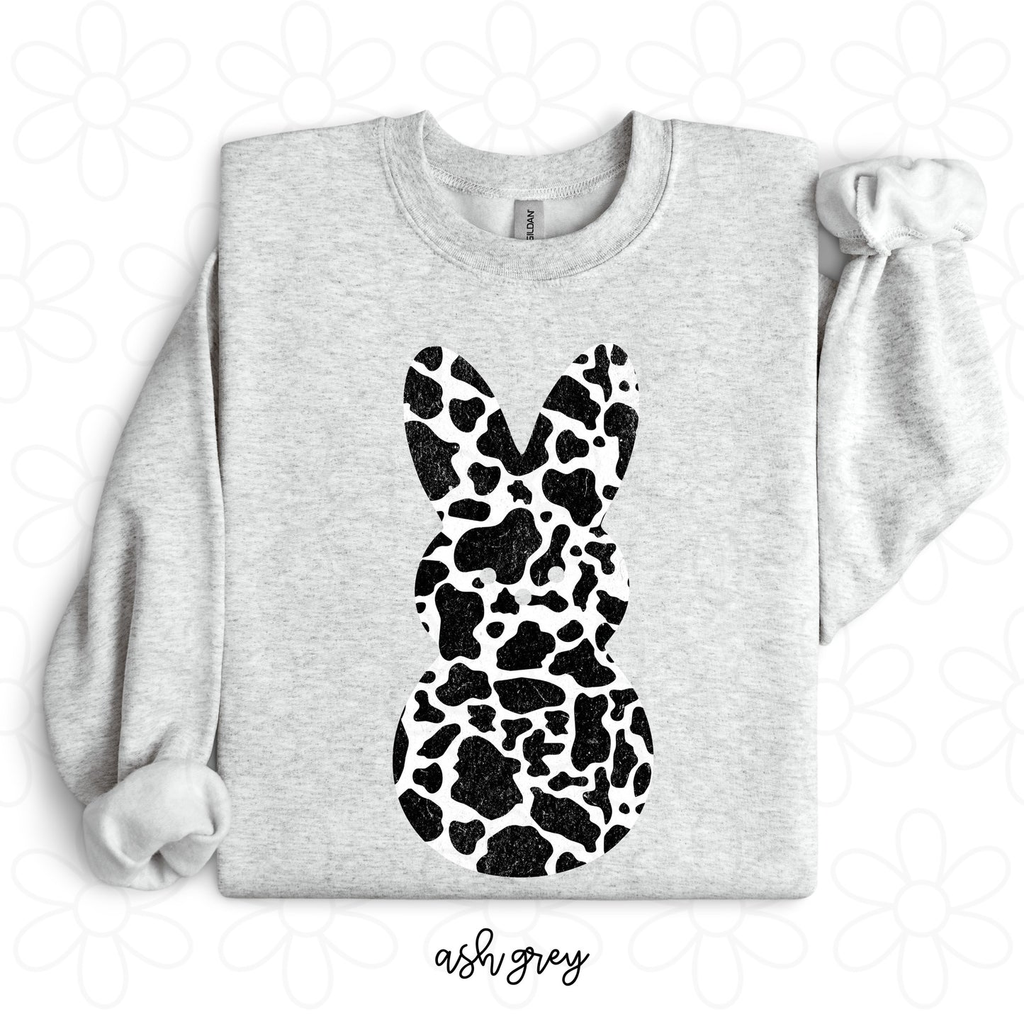 Cow Print Peep Bunny Kids Completed Tee